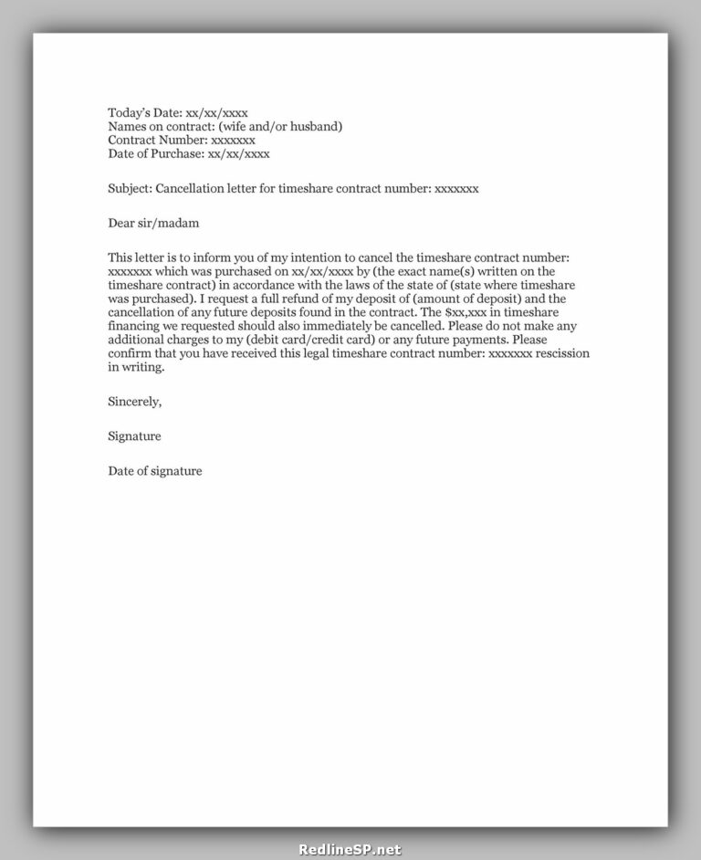 47 Powerful Cancellation Letter Sample RedlineSP