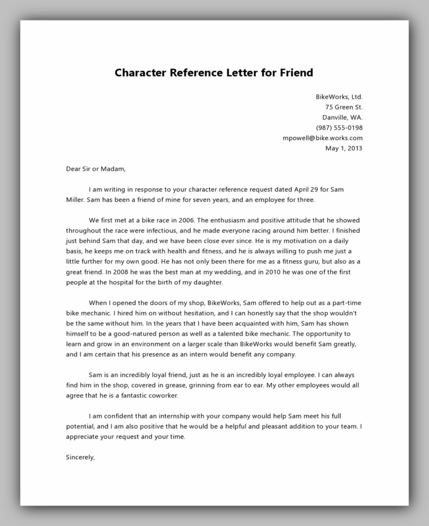 character reference letter 16 character reference letter 16