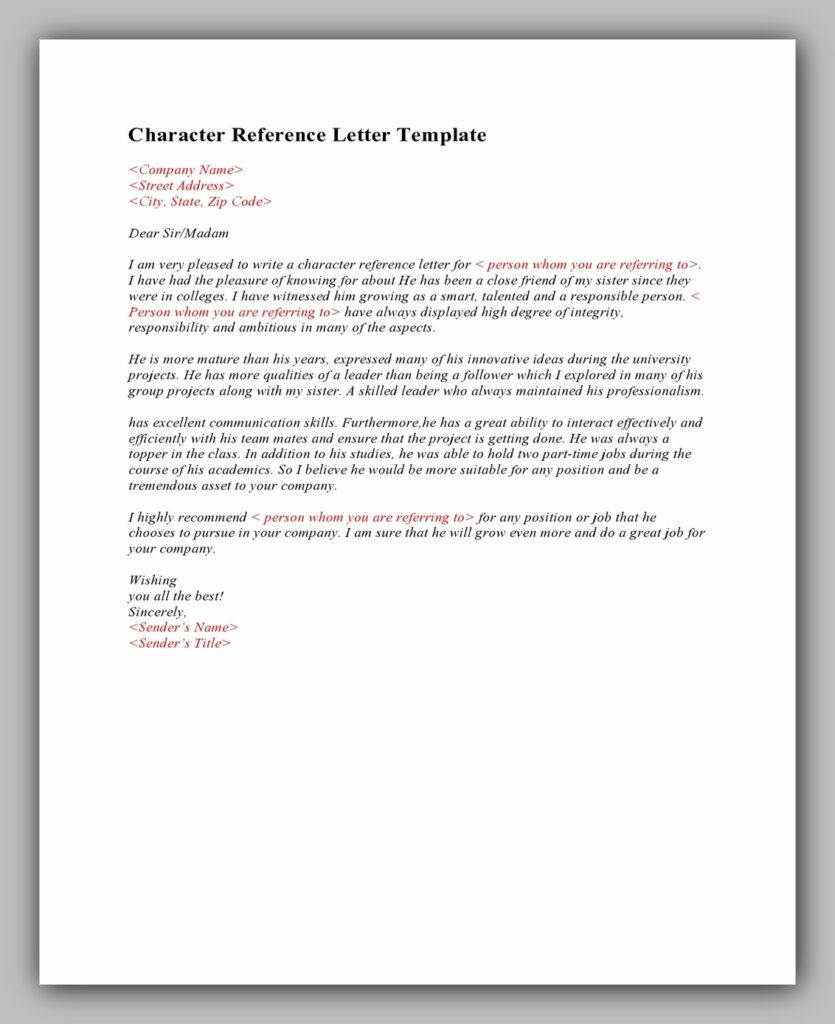 character reference letter 22