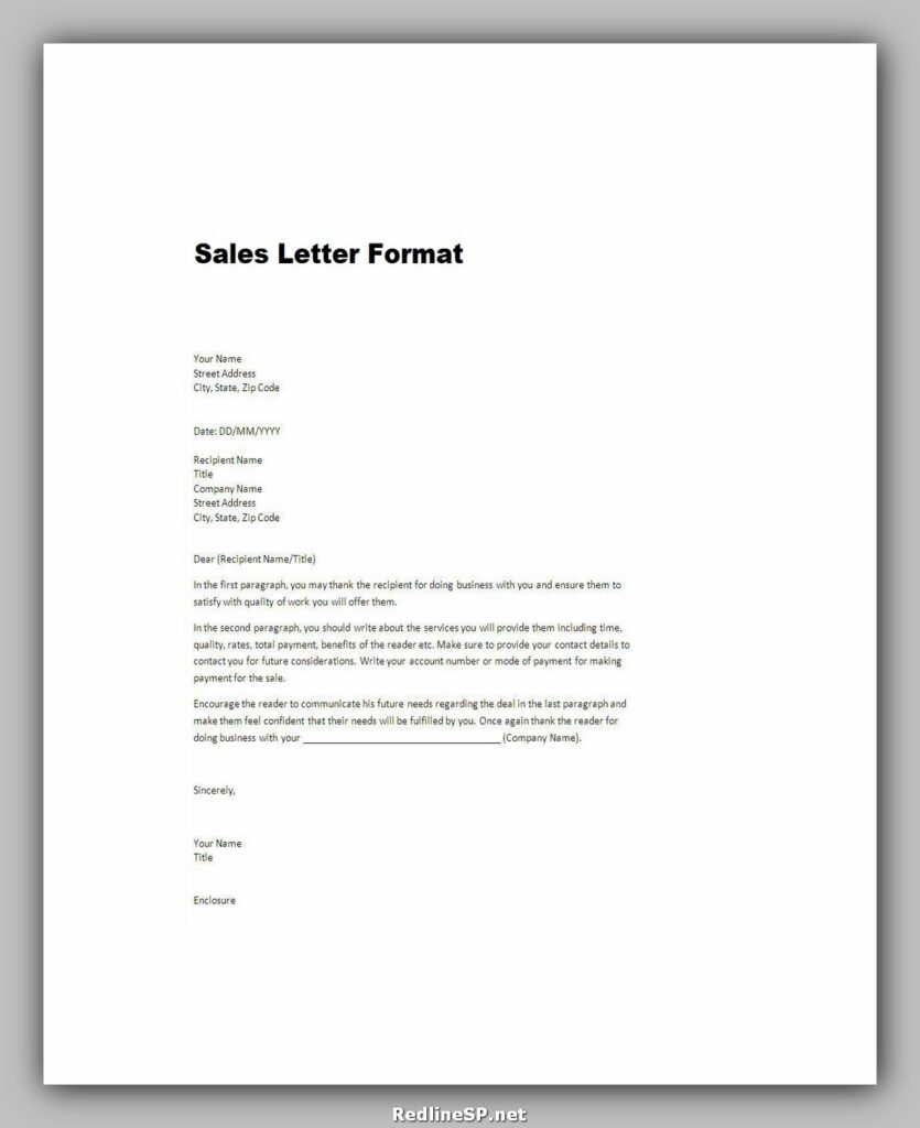 sales letter format