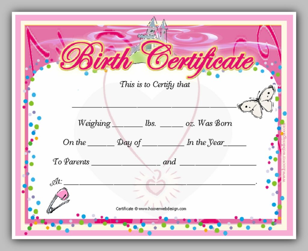 Birth Certificate Template 05