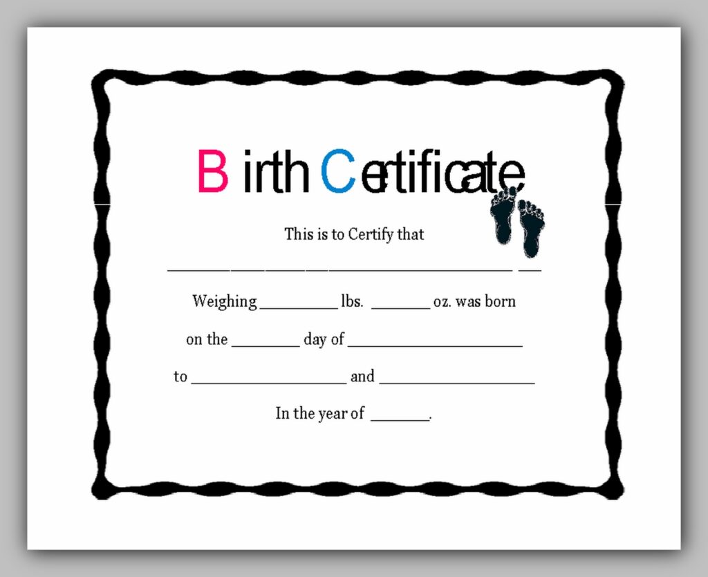 Birth Certificate Template 06