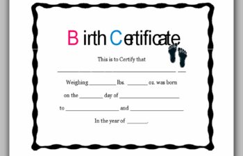 Birth Certificate Template 06