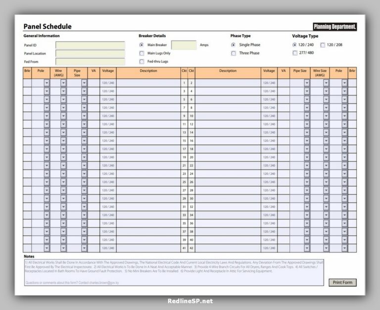 5 Best Electrical Panel Schedule Template Pdf RedlineSP