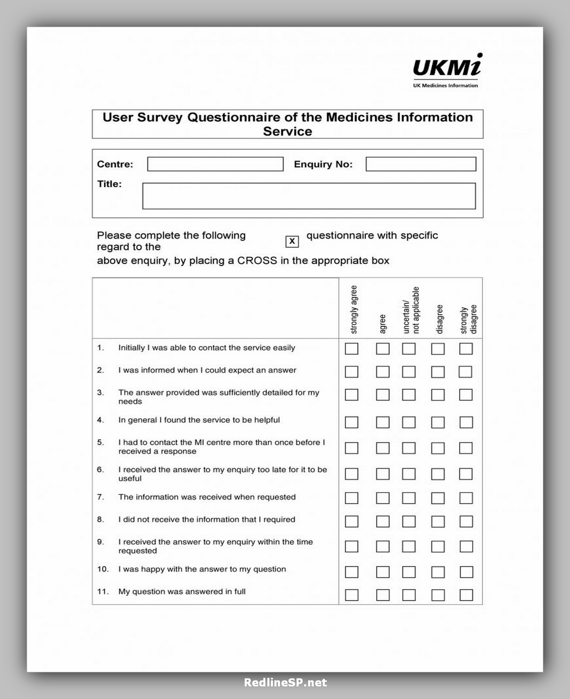 Questionnaire Template Free Download