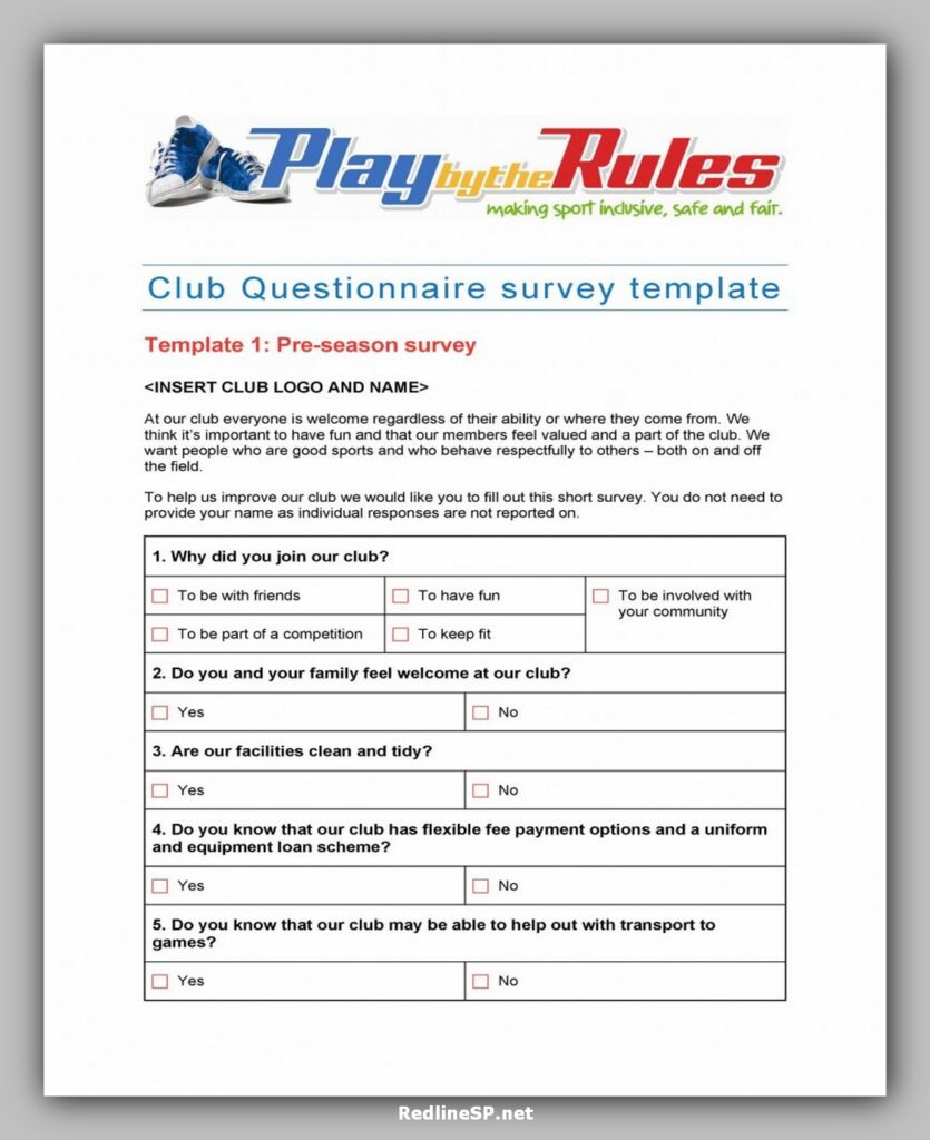 Questionnaire Template 13