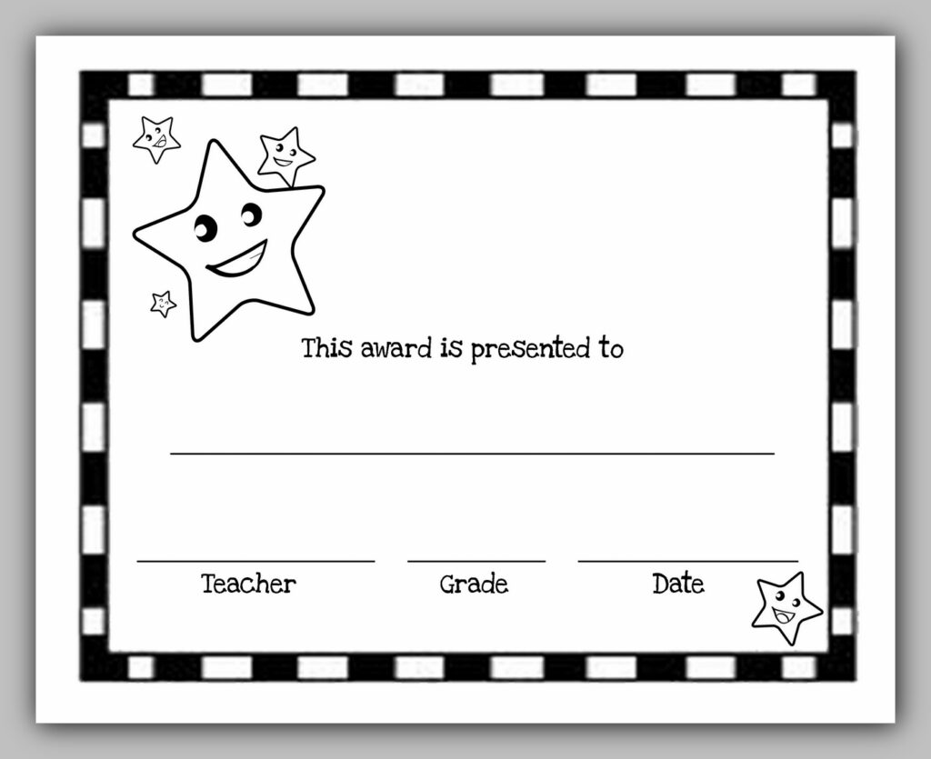 Printable Award Certificate Template Printable Award Certificate Template