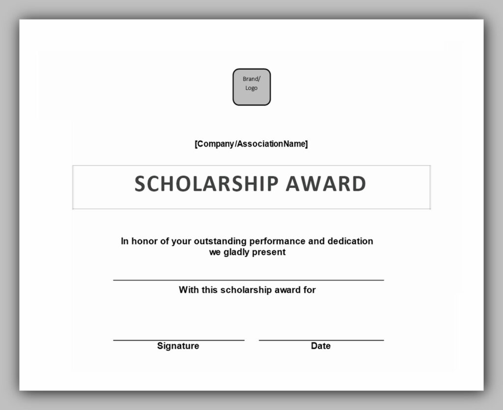 Scholarship Award Certificate Template