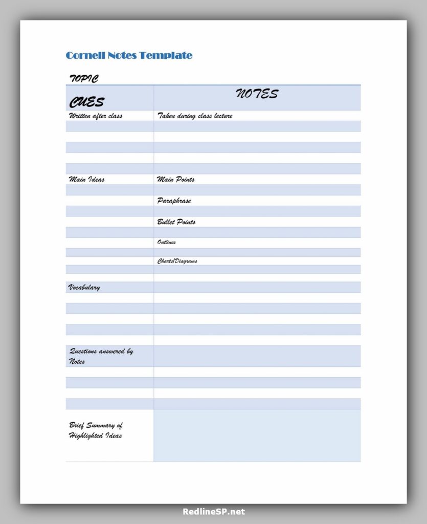 cornell note template 02 cornell note template 02