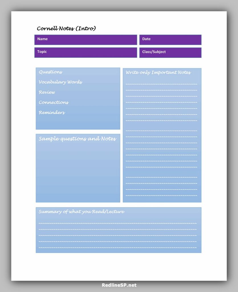 cornell note template 04