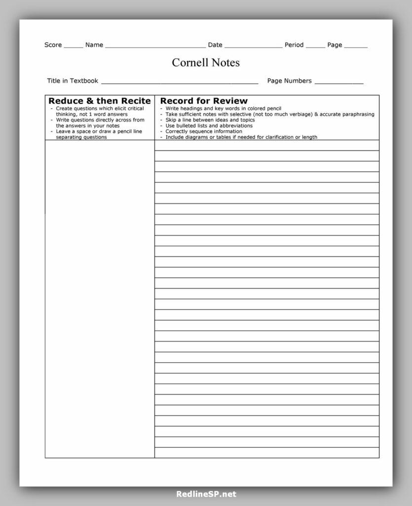 Cornell Notes Cornell Notes