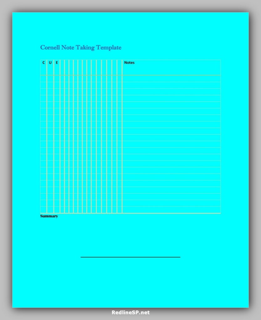 cornell note template 13