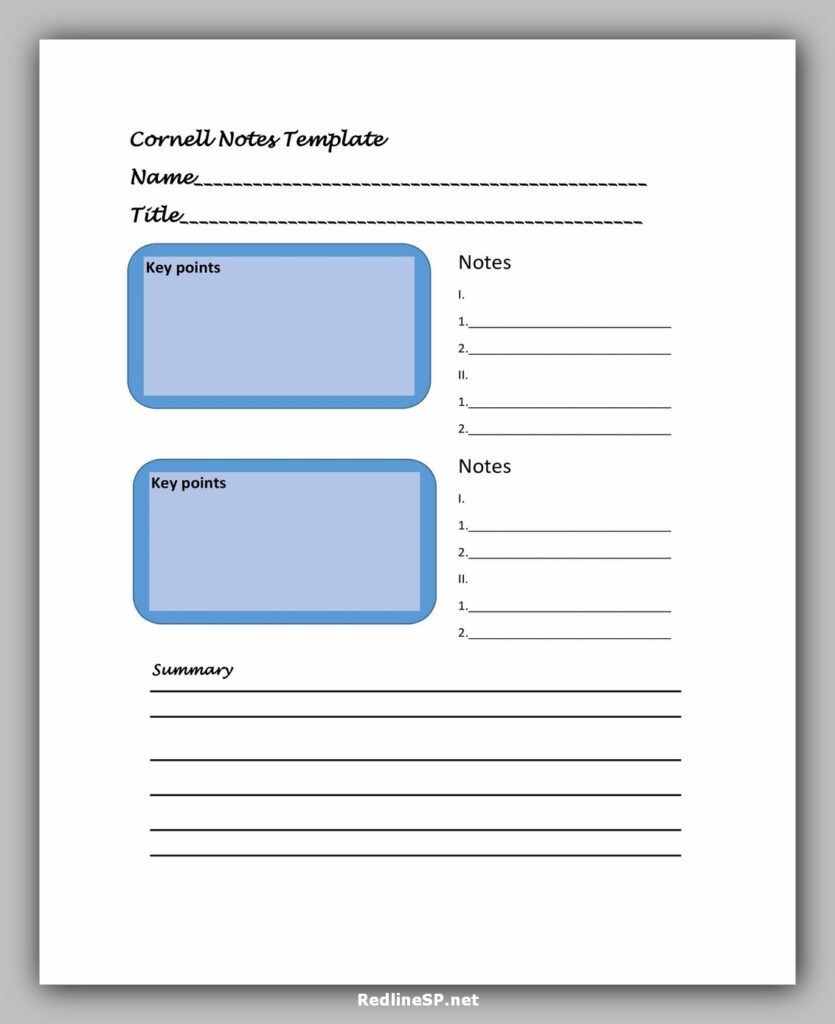 cornell note template 15