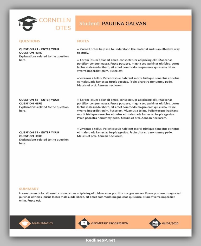 cornell note template 19 cornell note template 19