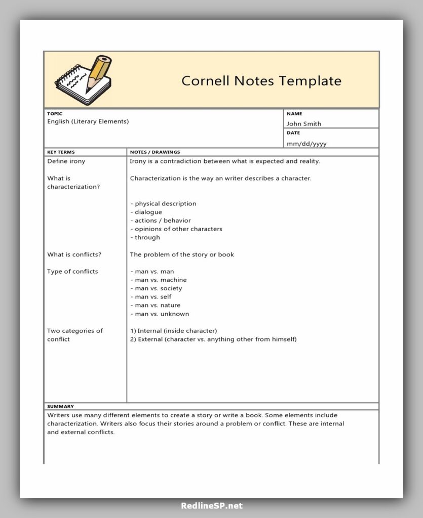 cornell note template 23 cornell note template 23