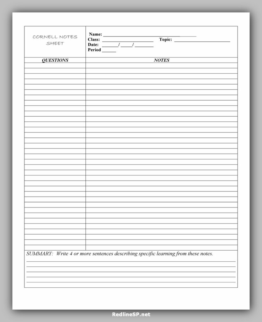 cornell note template 24 cornell note template 24