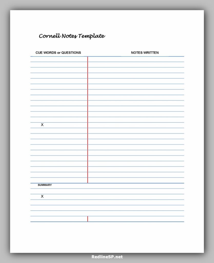 cornell note template 32