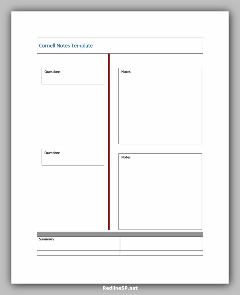cornell note template 33 cornell note template 33