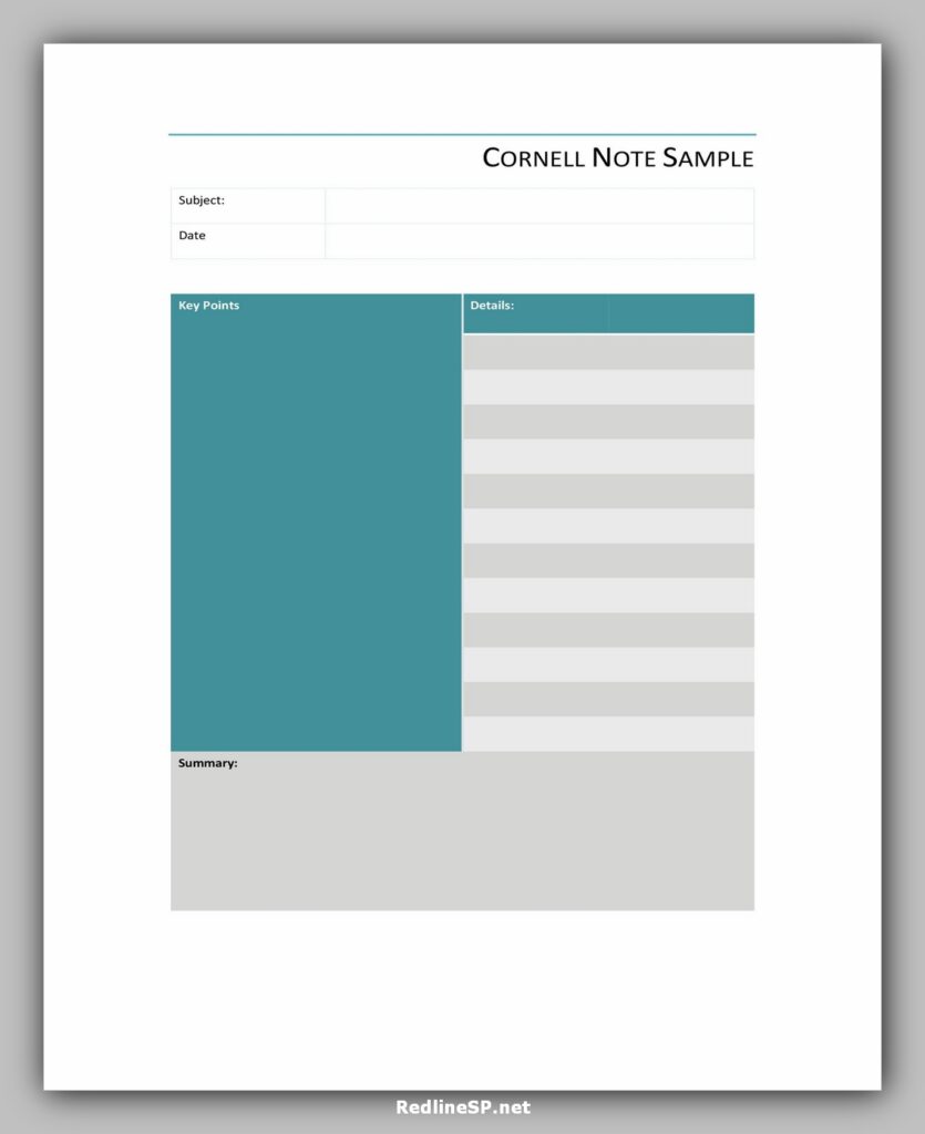 cornell note template 35