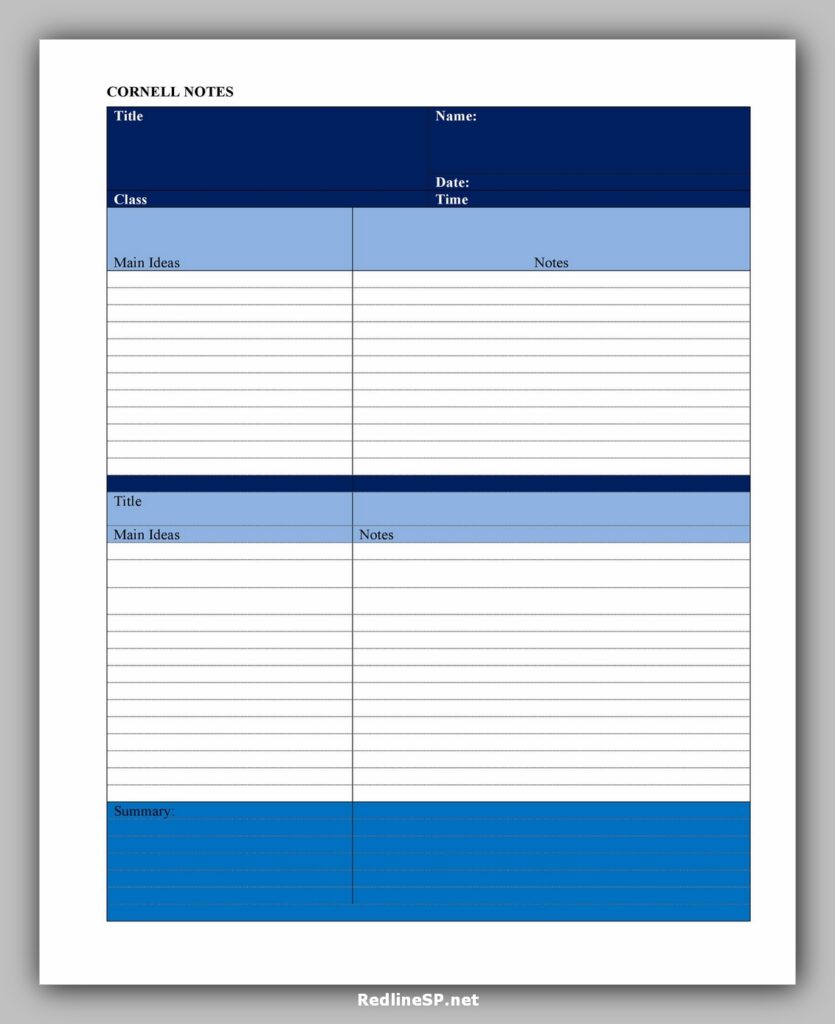 cornell note template 37