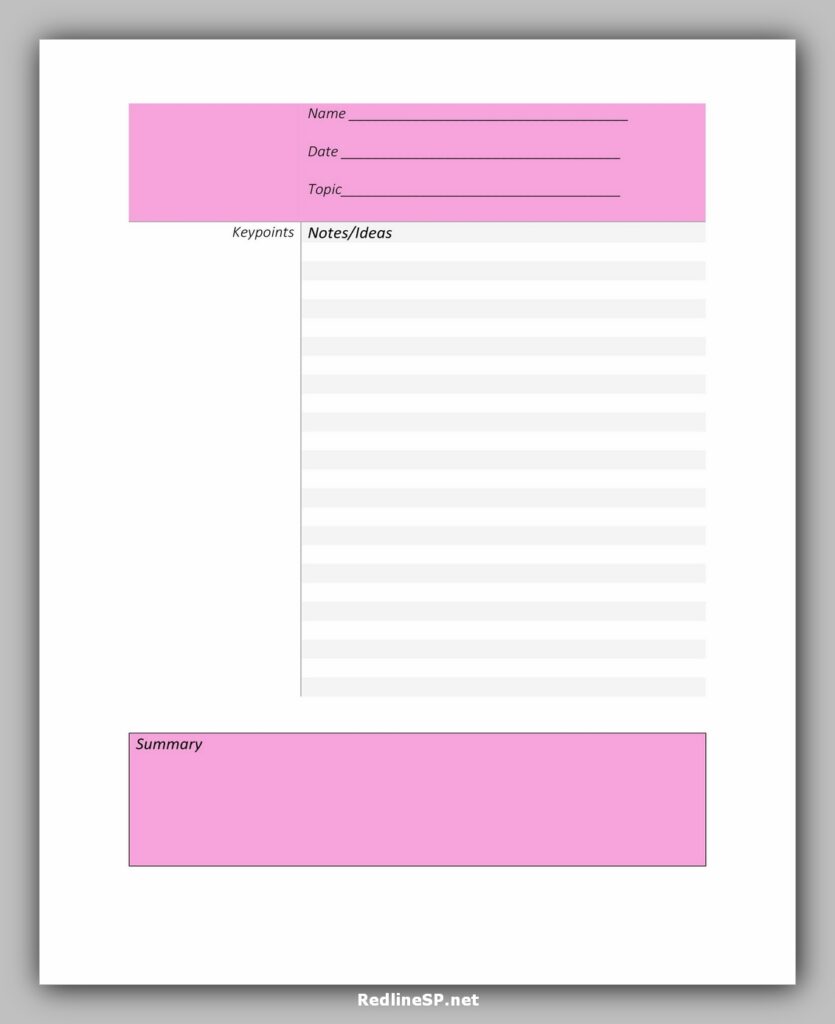 cornell note template 38