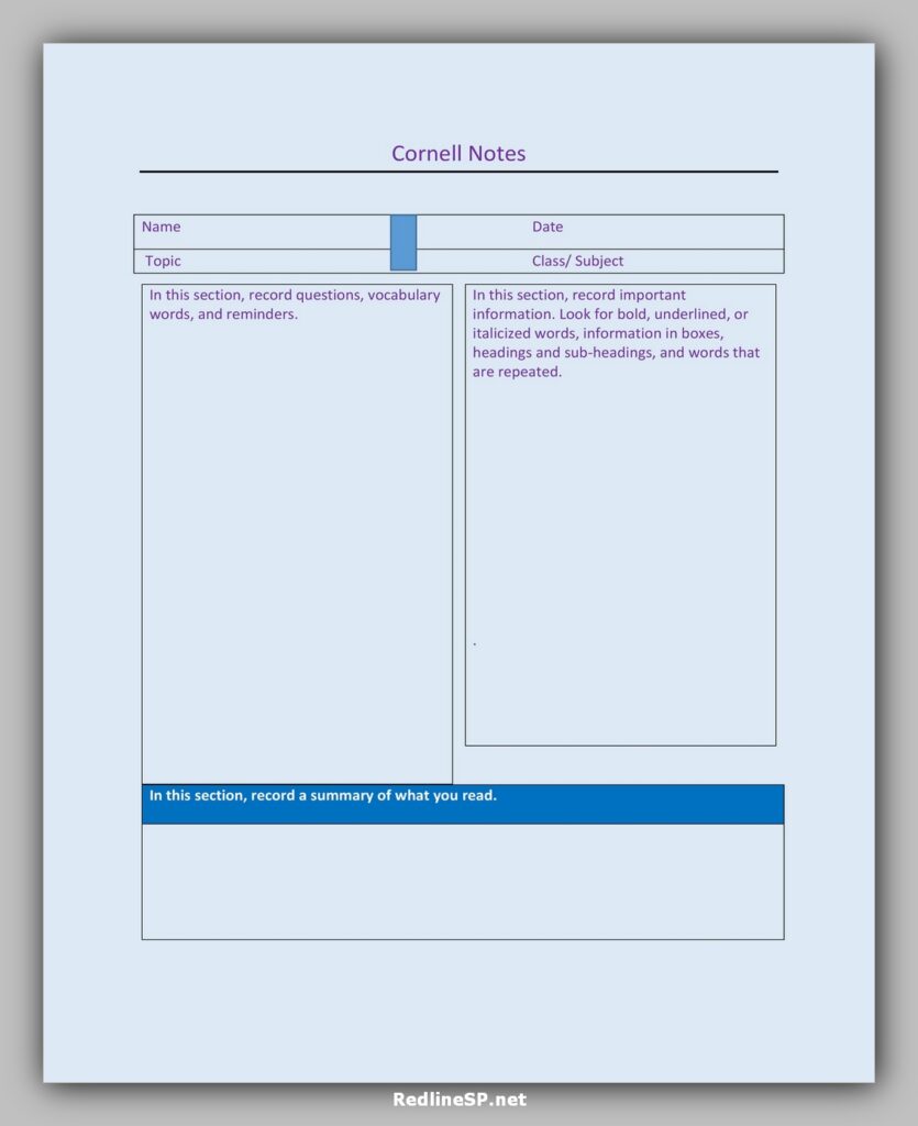 cornell note template 39 cornell note template 39