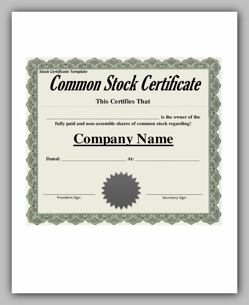 share certificate template 04