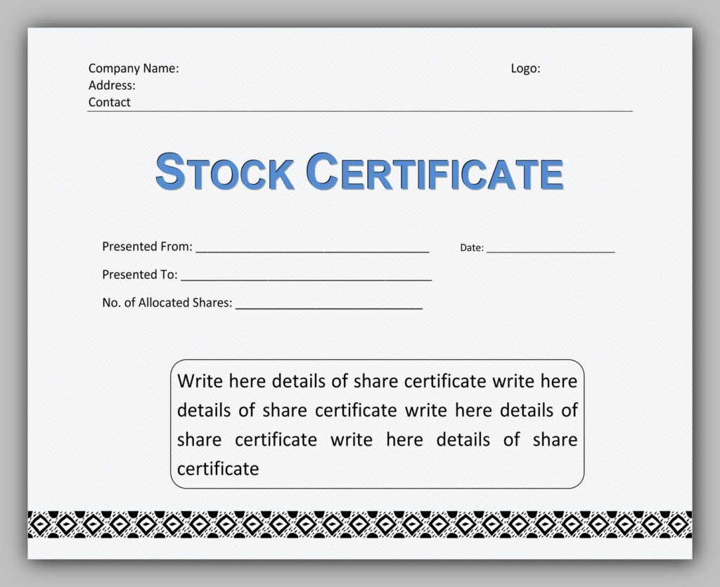 share certificate template 05