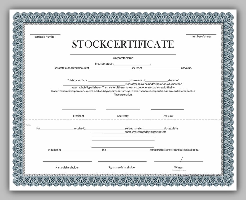 share certificate template 08