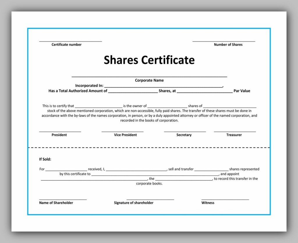 23 Free Share Certificate Template - RedlineSP In Corporate Share Certificate Template