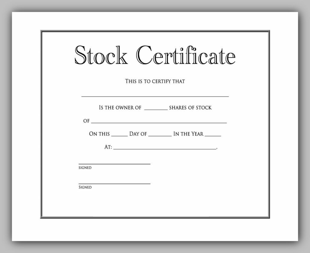 share certificate template 14