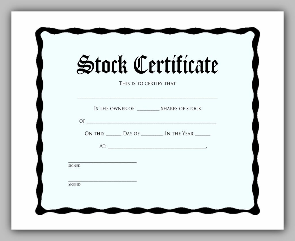 share certificate template 15