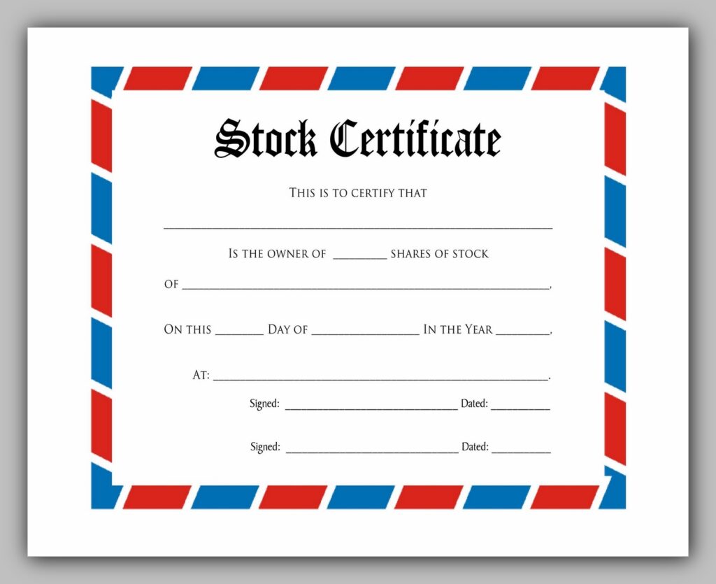 share certificate template 17