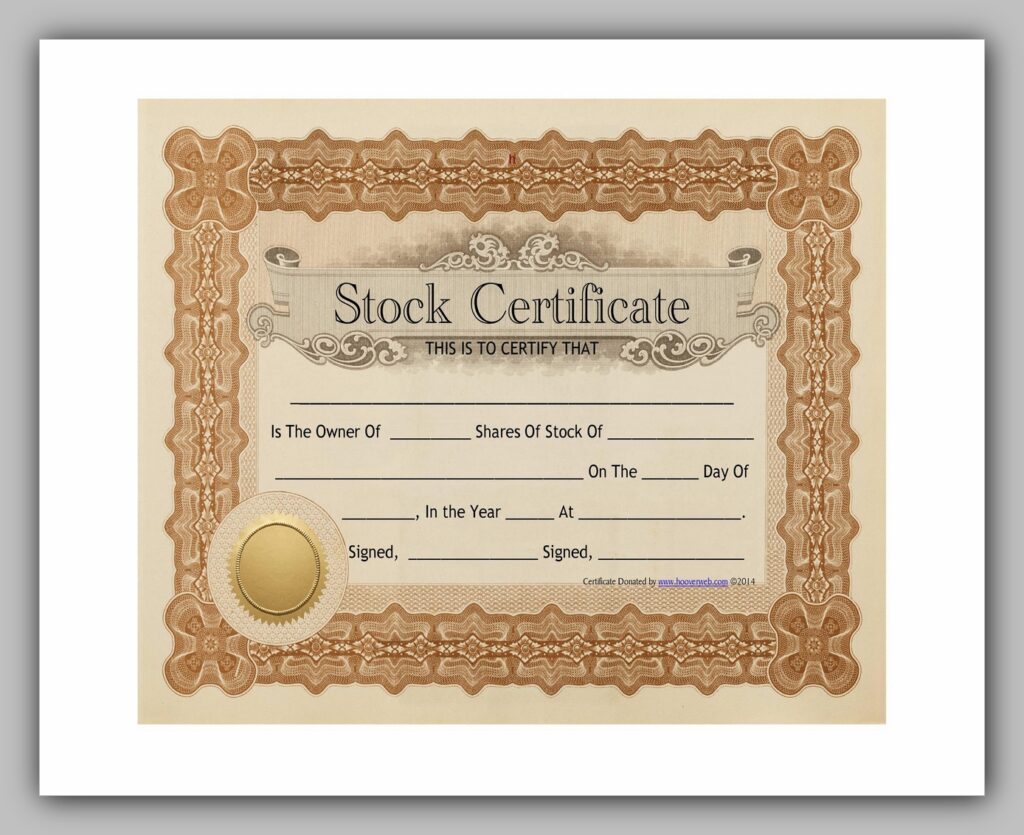 share certificate template 18
