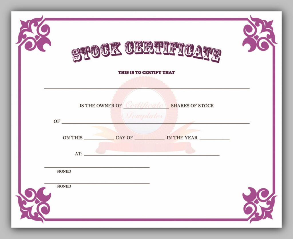 share certificate template 25