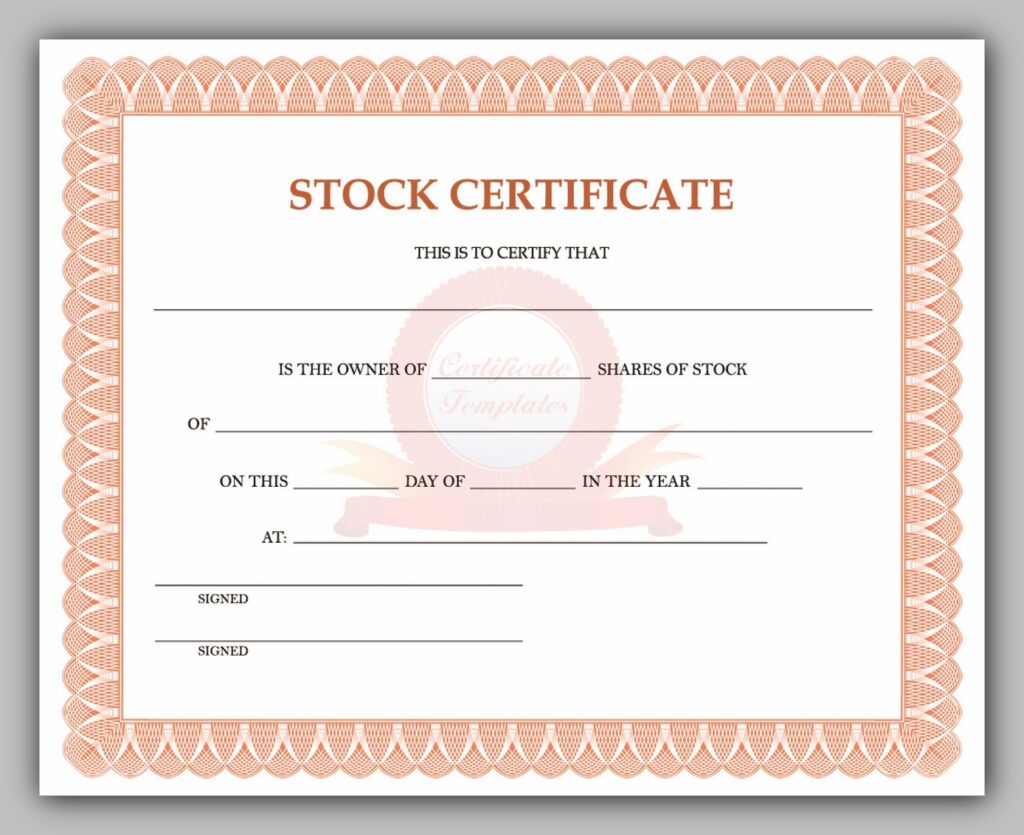 Blank Share Certificate