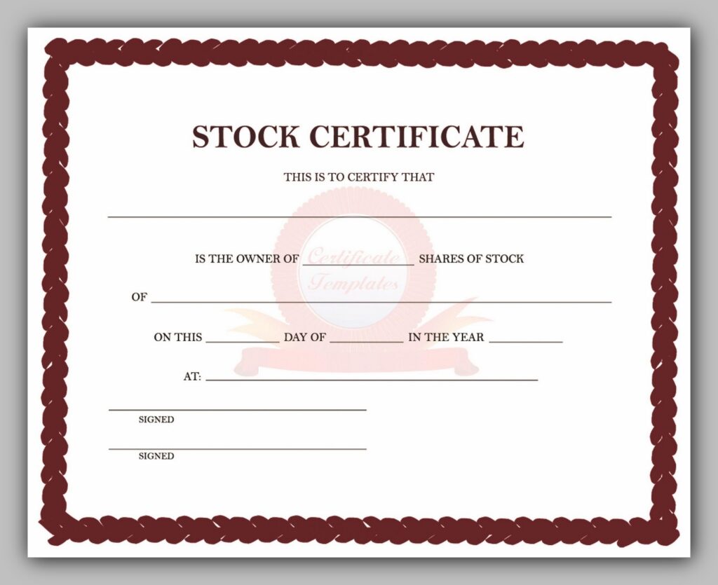 Free Share Certificate Template