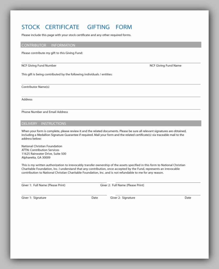 Share Certificate Form