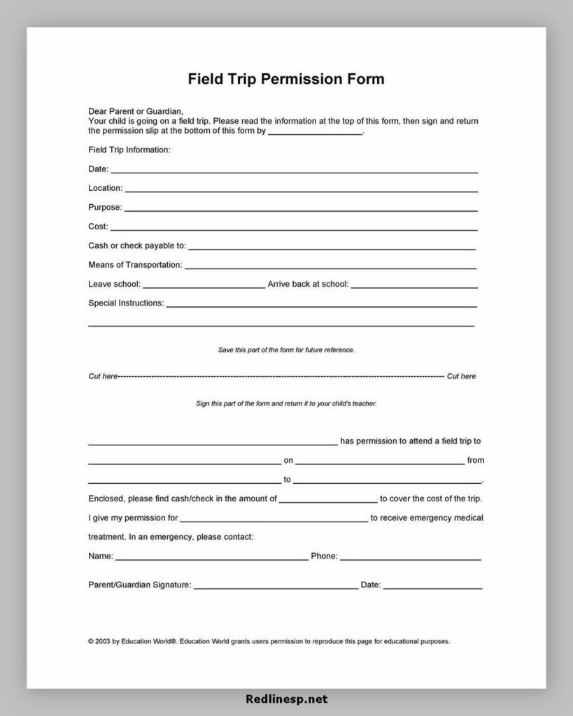 40 Free Permission Slip Template RedlineSP