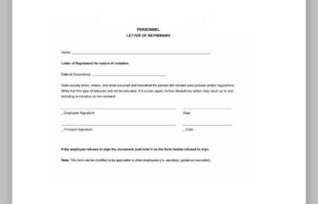 letter of reprimand template