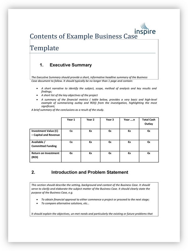 Business Case Template 03