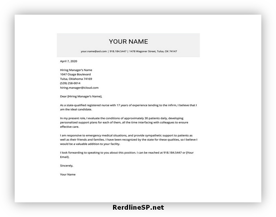 Email Cover Letter Format 04