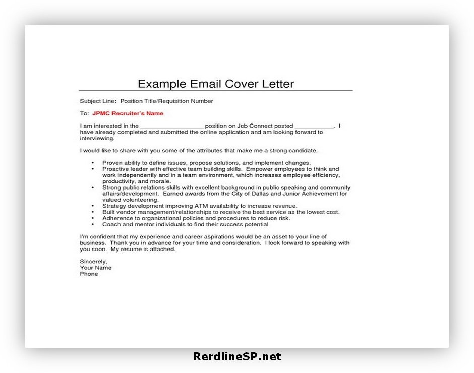 Email Cover Letter Format 07