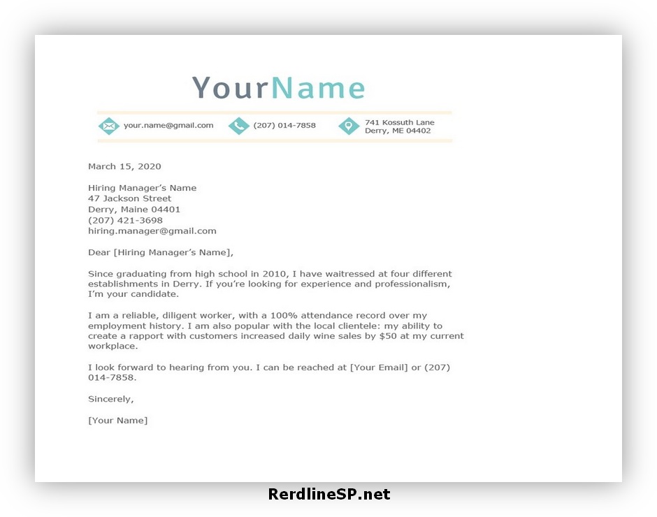 Email Cover Letter Format 08