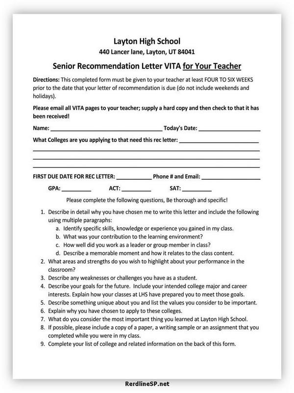 High School Recommendation Letter 02 High School Recommendation Letter 02