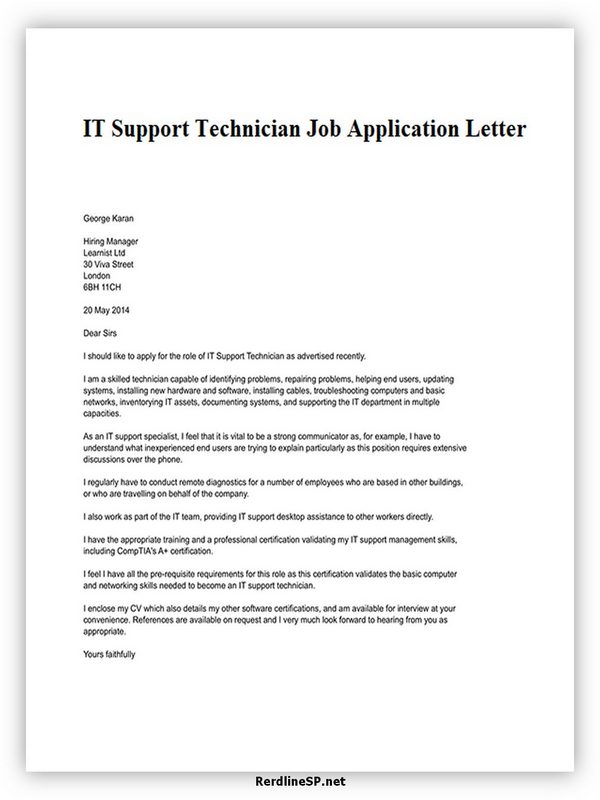 application letter it staff