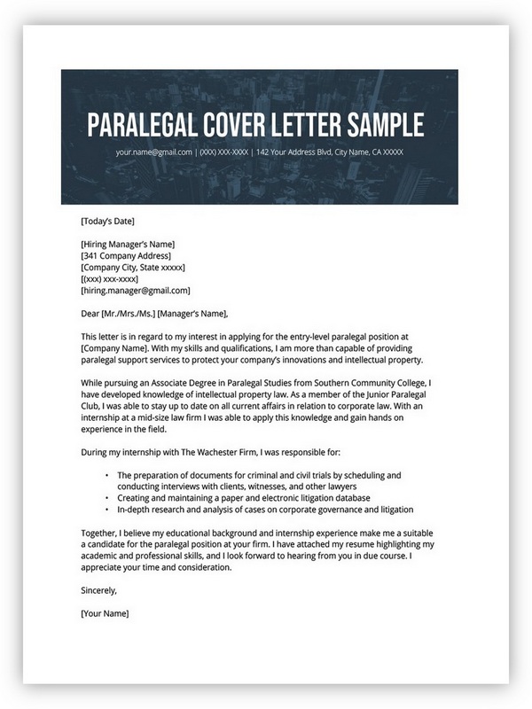 Best Legal Cover Letters