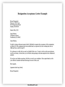 3+ Useful Resignation Acceptance Letter (Sample & Template) - RedlineSP
