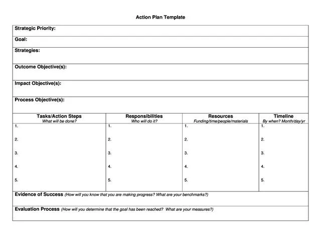 Action Plan Template 06