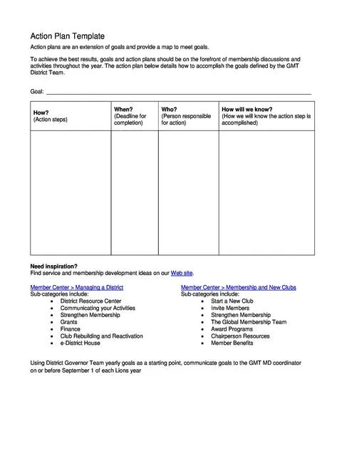 Action Plan Template 18